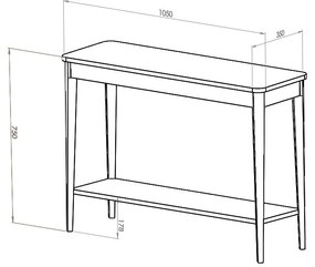 Tavolo consolle nero 35x85 cm – Ragaba