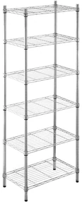 Scaffale in filo d'acciaio cromato con due ripiani, 60 x 60 x 50 cm