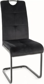 Sedia Axo in velluto nero Blu19