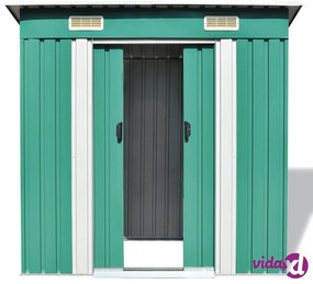 vidaXL Capanno da Giardino Verde Metallo