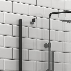 Doccia walk in 90 cm profilo nero con staffa diagonale | KS2800NT - KAMALU