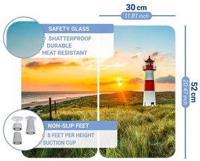 Set di 2 coperchi per stufe in vetro temperato 52x30 cm Lighthouse - Maximex