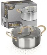 Casseruola 20 cm triplo strato Tri Ply - Gold con coperchio