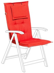 Cuscinetto per sedia da giardino TOSCANA rosso chiaro Beliani