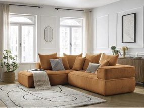 Divano angolare color senape (penisola a sinistra/a L) con rivestimento in ciniglia Whesley – Bobochic Paris