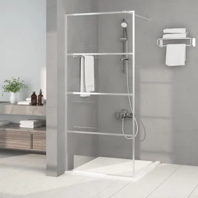 Parete Doccia Walk İn Argento 90x195 Cm Vetro Trasparente Esg /