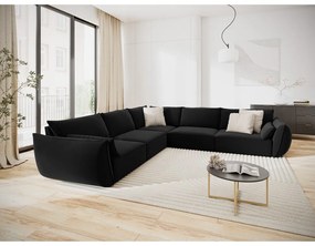 Divano angolare nero con rivestimento in velluto Vanda – Mazzini Sofas