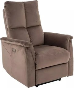 Poltrona relax Neptun Velvet in velluto cappuccino – 76x94x96 cm