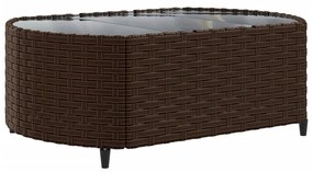 Set divani da giardino 7 pz con cuscini marrone in polyrattan