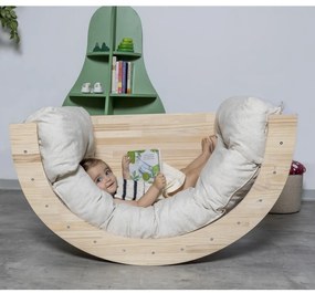 Arco a dondolo montessori di colore naturale in pino massiccio 60x100x60 cm Montessori – Little Nice Things