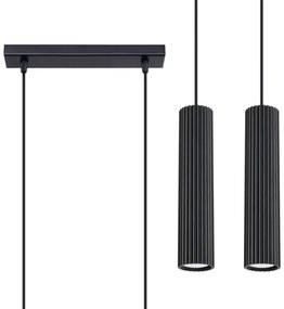 Sollux SL.1574 - Lampadario a sospensione con filo KARBON 2xGU10/10W/230V nero