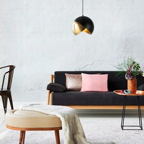 Lampadario nero/color bronzo con paralume in metallo ø 30 cm Pacman – Opviq lights