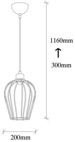 Lampadario su corda TEL 1xE27/40W/230V