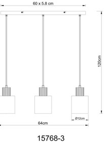 Globo 15768-3 - Lampada a sospensione su cavo ALEIDIS 3xE27/25W/230V