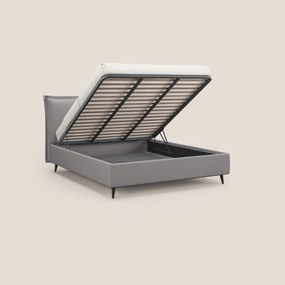 Hans letto contenitore imbottito minimal in tessuto simil cotone impermeabile T19 grigio
