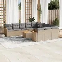 Set Divano da Giardino 12 pz con Cuscini Beige Misto Polyrattan 3226437