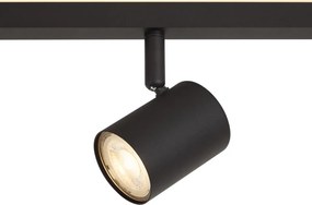 Faretto da soffitto moderno nero a 4 luci GU10 50mm con retroilluminazione e interruttore a 3 posizioni - Back Up