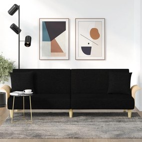 Divano Letto Con Braccioli Nero İn Tessuto /