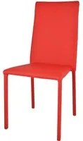 Sedia impilabile Julia Tommychairs, struttura in acciaio imbottita e rivestita in finta pelle colore rosso