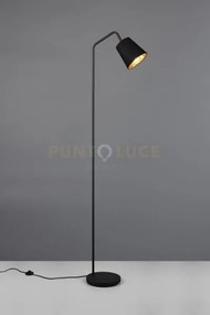 Buddy piantana metallo nero con paralume nero e oro h. 148cm 1 luce...
