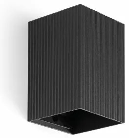 FARO 40535 - Applique SOLE 1xGU10/8W/230V nero ondulato quadrato