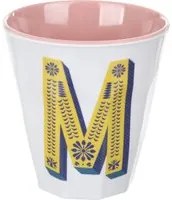 Bicchiere melammina bianco lettera M 280 ml Maiolika