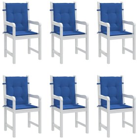 Cuscini per Sedia 6 pz Blu Reale 100x50x3 cm in Tessuto Oxford