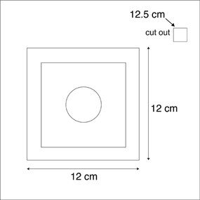 Set di 6 faretti da incasso bianchi 12cm quadrati - Gypsy Stucco