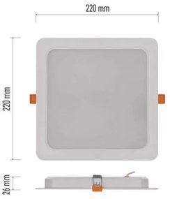 Luce LED da incasso LED/24W/230V 22x22 cm bianco