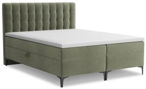 Letto boxspring verde con contenitore 140x200 cm Puhala – Makamii