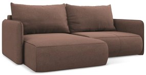 Divano angolare rosa allungabile/con contenitore (con penisola a sinistra) Nanea – Makamii