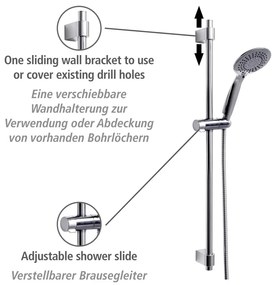 Set doccia in acciaio inox argento lucido 66 cm Young - Wenko