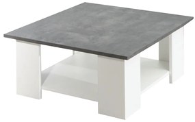Tavolino bianco con piano in cemento 67x67 cm Square - TemaHome
