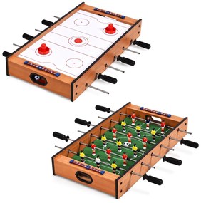 Costway Tavolo multi gioco 2 in 1 con design compatto per calcio balilla e hockey da tavolo per adulti e bambini