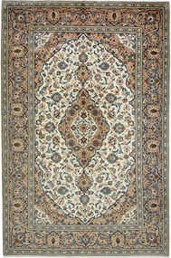 Kashan Tappeto 200x310 Beige (Iran) Annodato A Mano