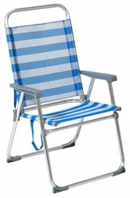 Sedia da Spiaggia 22 mm Righe Azzurro Alluminio 52 x 56 cm (52 x 56 x 92 cm)