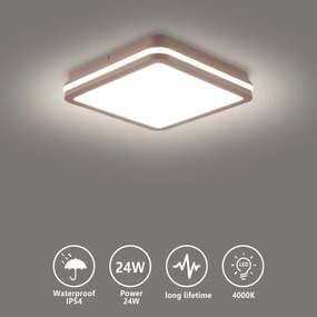Brilagi -LED Plafoniera da esterno BENE LED/24W/230V 26x26 cm marrone IP54