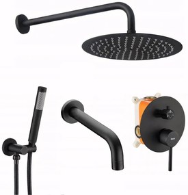 Set da vasca-doccia da incasso Rea Lungo Black + BOX