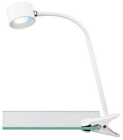 Lampada Da Tavolo Moderna Tari Metallo Bianco Led Integrato 4,5W Da 2700 A 6500K