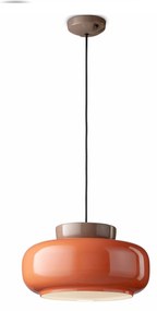 Ferroluce Decò  Maracanà 1-light pendant lamp C2741 Mokà/arancio pokè