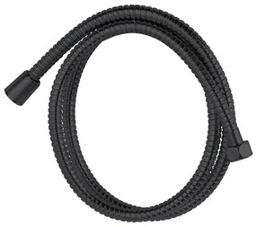 Flessibile doccia da 150 cm in acciaio nero opaco con doppia aggraffatura