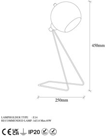 Lampada da tavolo color rame con paralume in metallo (altezza 45 cm) Mixed - Opviq lights