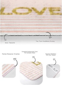 Set di tappetini per il bagno in velluto rosa 2 pz 60x100 cm Love – Mila Home