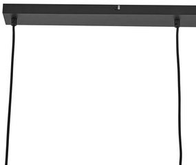 Lampada a sospensione di design nera con vetro arcobaleno rettangolare a 3 luci - Mallon