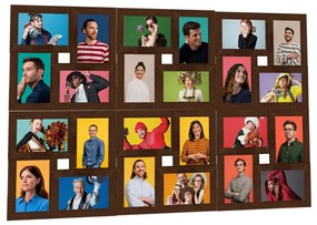 Cornice Per Collage 24x(13x18 Cm) Foto Marrone Scuro İn Mdf /