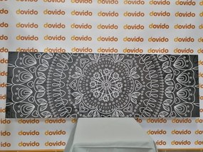 Stampa su tela – Mandala disegnata a mano in bianco e nero