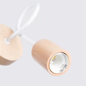 Sollux SL.1473 - Applique EMBER 1xE27/15W/230V bianco/beige/faggio