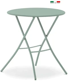 Tavolo da pranzo per giardino Gaia FIAM struttura e superficie in Acciaio verde per 2 persone Ø 67 cm
