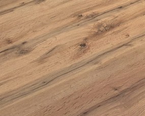 Tavolo CINQUALE in legno, finitura rovere rustico con gambe in metallo antracite, allungabile 160×90 cm – 240×90 cm