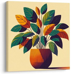 Quadro su tela – Foglie tropicali in toni caldi
